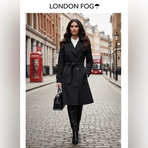 London Fog Classic Black Trench Coat